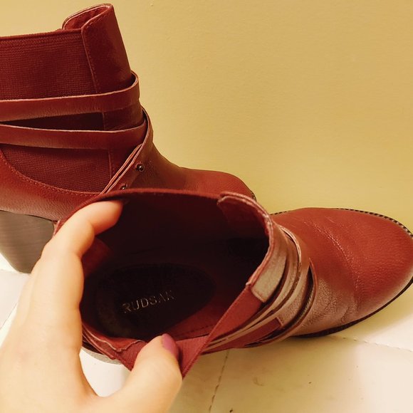 RUDSAK Leather Ankle Bordo Boots / Booties - Picture 6 of 7